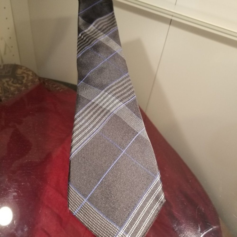 MICHEAL KORS grey blue  striped tie